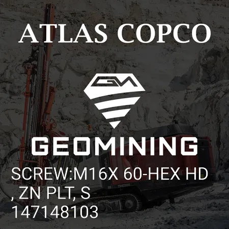 147148103 ВИНТ:M16X 60-HEX HD, ZN PLT, S Atlas Copco / Epiroc